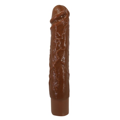 Vibrador marrom detalhado em fundo branco