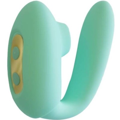 Dispositivo sexual vibratório verde água com botões redondos
