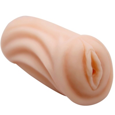 Masturbador masculino em silicone cor pele com textura externa e abertura vaginal detalhada