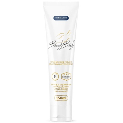 Tubo branco de sérum Beauty Booty para glúteos, edição limitada, 150 ml