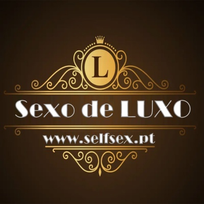 Logótipo com letra L, texto Sexo de LUXO e www.selfsex.pt em fundo castanho escuro e dourado
