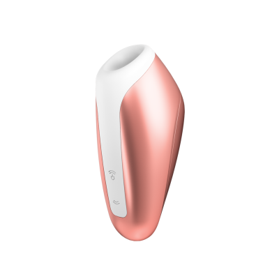 Dispositivo eletrónico cor de rosa e branco com botão e símbolo Wi-Fi