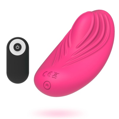 vibrador rosa com controlo remoto preto