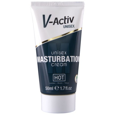 Frasco de creme unissexo V-Activ Masturbation Hot 50 ml