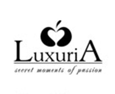 Logótipo Luxuria com texto e imagem estilizada de maçã