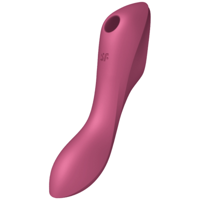 Produto cor-de-rosa ergonómico com símbolo 'sf' gravado, fundo branco