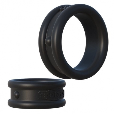 Anel de silicone preto com texto RING4 em relevo