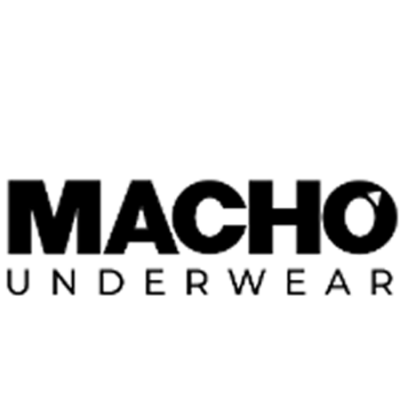 Logótipo MACHO UNDERWEAR preto em fundo branco
