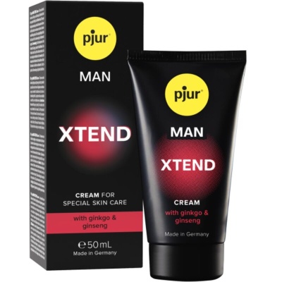 Creme pjur MAN XTEND 50 mL preto para cuidados de pele com ginkgo e ginseng