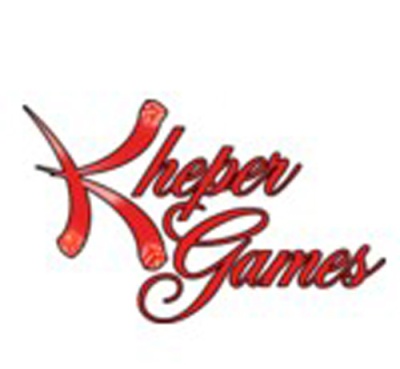Logótipo 'Kheper Games' em vermelho e preto