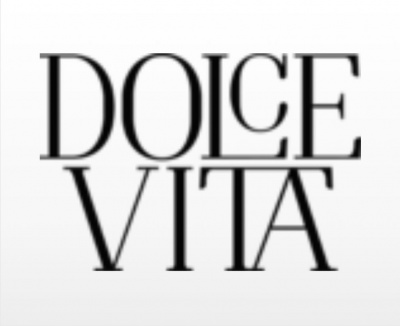 Texto preto 'DOLCE VITA' em fundo branco