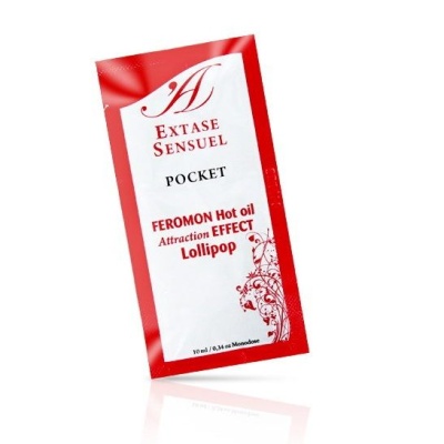 Embalagem de produto Extase Sensuel vermelho e branco com texto e padrão floral