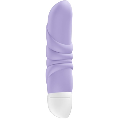 Vibrador lilás texturizado com base branca