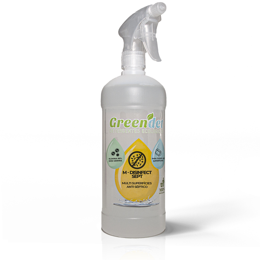 Multisuperficies Desinfectante Anti-Séptico 1L |Ecológico Frasco de spray desinfetante para múltiplas superfícies Greendet