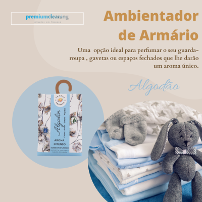 Ambientador de armário Algodão com pilha de roupas e coelho de peluche