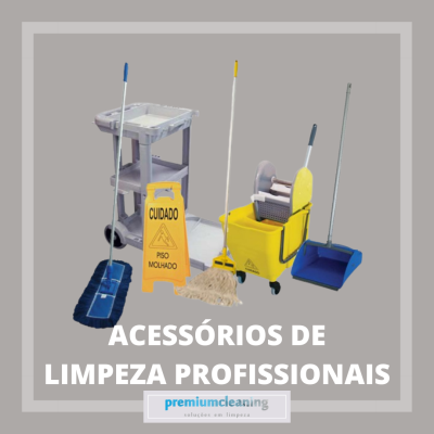 Conjunto de acessórios profissionais de limpeza com carrinho, esfregona, balde e pá de limpeza