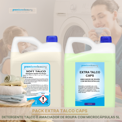 Dois frascos de detergente líquido para roupa, um branco e um verde, junto a toalhas e máquina de lavar roupa ao fundo.