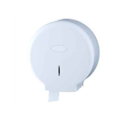 Dispenser branco redondo para papel higiénico