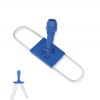 Suporte de esfregona azul com estrutura metálica e encaixe para cabo