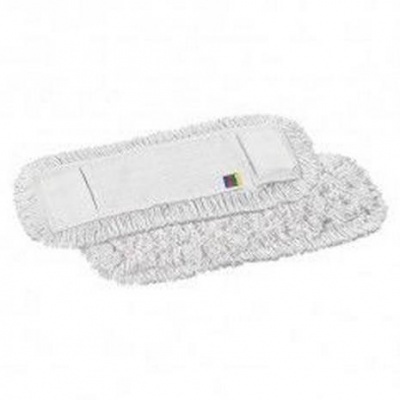 Pano de limpeza branco para mop com franjas e bolso