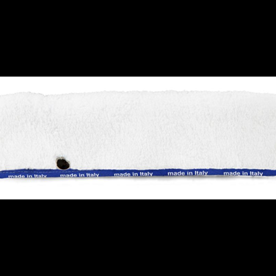 Cabeça de rodo branca com faixa azul escrita made in Italy