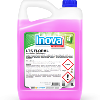 Recipiente plástico rosa de 5L com etiqueta Inova Solutions LTS FLORAL
