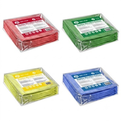 Conjunto de bayetas microfibra multiuso NET-PUR em diferentes cores