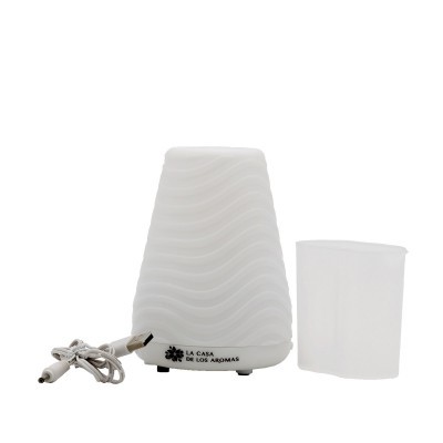 Difusor de aromas branco ondulado com copo medidor e cabo