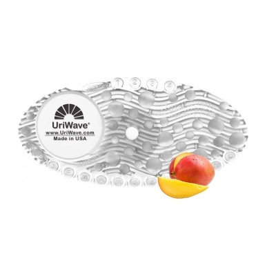 Sola de sapato branca com etiqueta UriWave e uma manga cortada ao lado