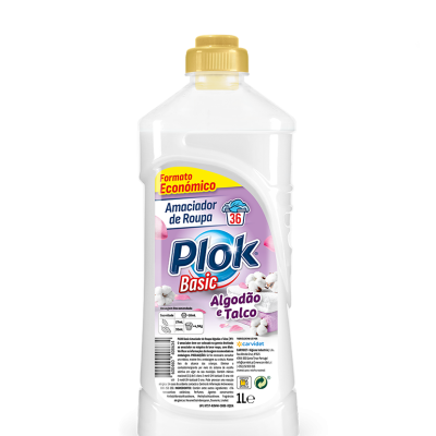 Amaciador de roupa Plok Basic Algodão e Talco 1L