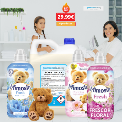 Produtos Mimosin e premiumcleaning para roupa com promoção 29,99€