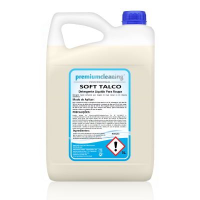 Garrafão de detergente líquido para roupa SOFT TALCO 5L com tampa azul