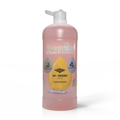 Frasco de detergente ecológico Greendet M-Wash wax rosa com tampa branca