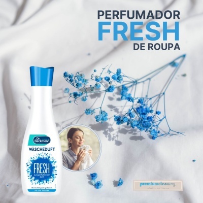 Frasco de perfumador de roupa Dr. Beckmann Fresh com flores azuis secas