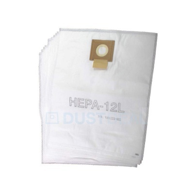 Sacos para aspirador de pó HEPA-12L brancos com abertura em cartão