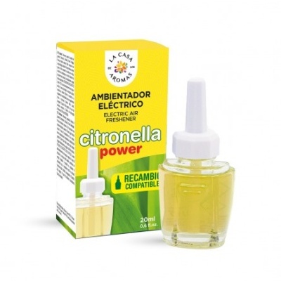 Ambientador elétrico citronella La Casa de Los Aromas com frasco e embalagem