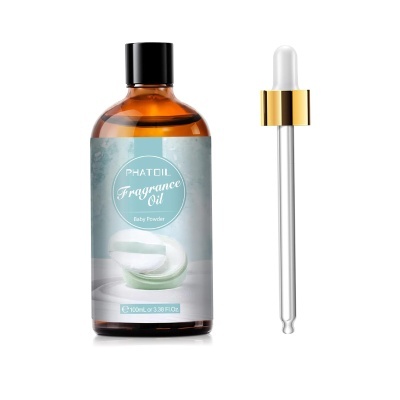 Frasco de óleo de fragrância âmbar PHATOIL com conta-gotas dourado e branco
