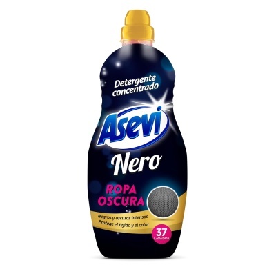 Frasco de detergente concentrado Asevi Nero para roupa escura