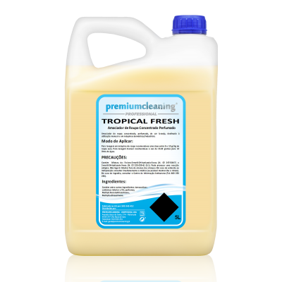 Recipiente plástico creme de 5 litros com tampa azul e rótulo branco e azul