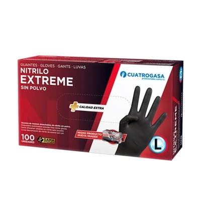 Caixa de luvas de nitrilo pretas tamanho grande