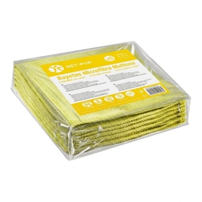 Pack de bayetas microfibra amarelas da marca NET-PUR