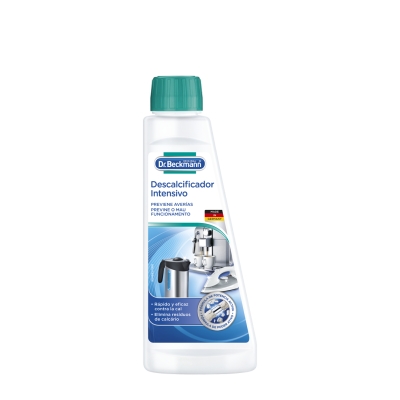 Frasco branco de descalcificador intensivo Dr. Beckmann com tampa verde