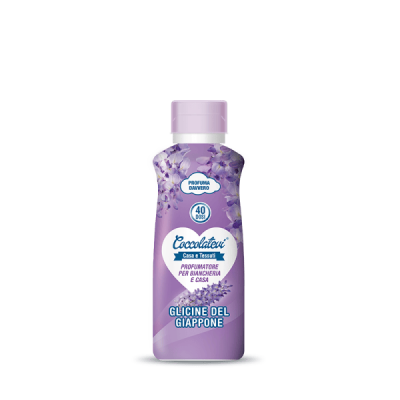 Frasco roxo de perfumador Coccolatozz com tampa lilás e texto em italiano