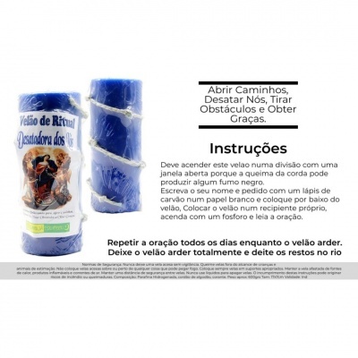 Velão de Ritual azul com instruções em português