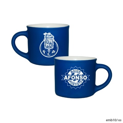 Duas canecas azuis com logótipos do FC Porto e texto MAIOR PORTISTA AFONSO