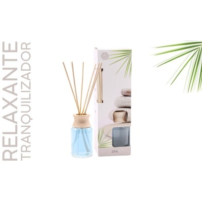 Frasco de aromatizador de ambiente com embalagem branca e decorativa