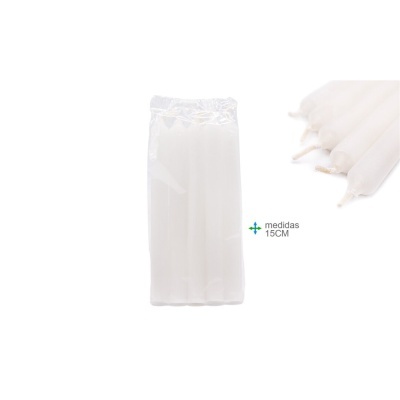 Pacote com quatro velas brancas de 15 cm