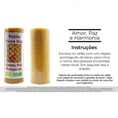 Velão amarelo com padrão de favo de mel e etiqueta com texto, em fundo branco com instruções