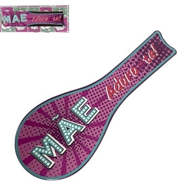 Base para jarro ou panela roxa com texto MAE e Adoro-te