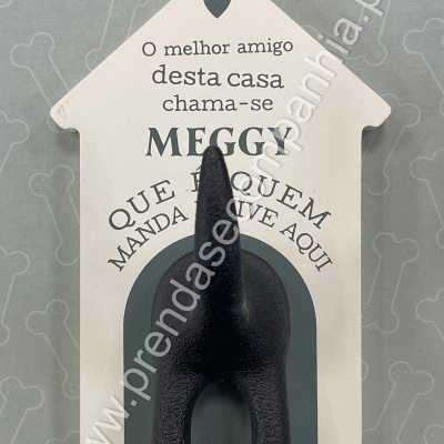 Placa decorativa em forma de casa com cauda de cão preta 3D